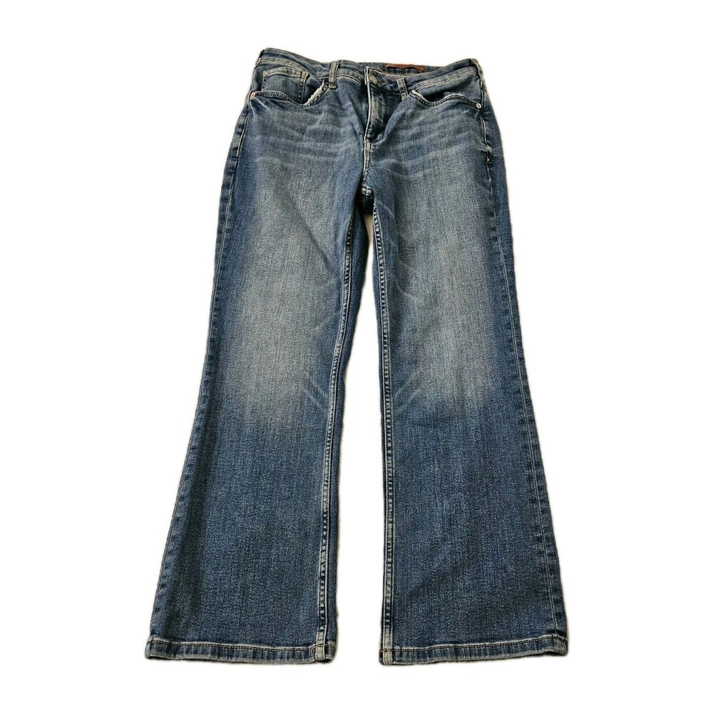 Pilcro Anthropologie Jeans Womens 29 Blue Relaxed Straight Leg Crop Denim Boho